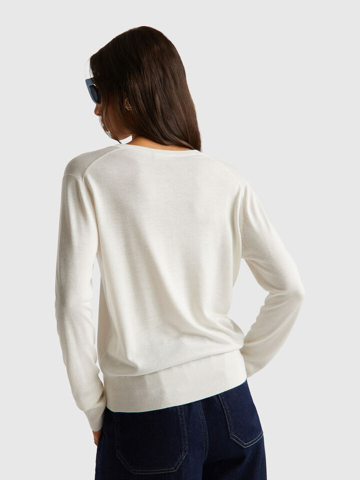 V NECK SWEATER L/S Women image number 2